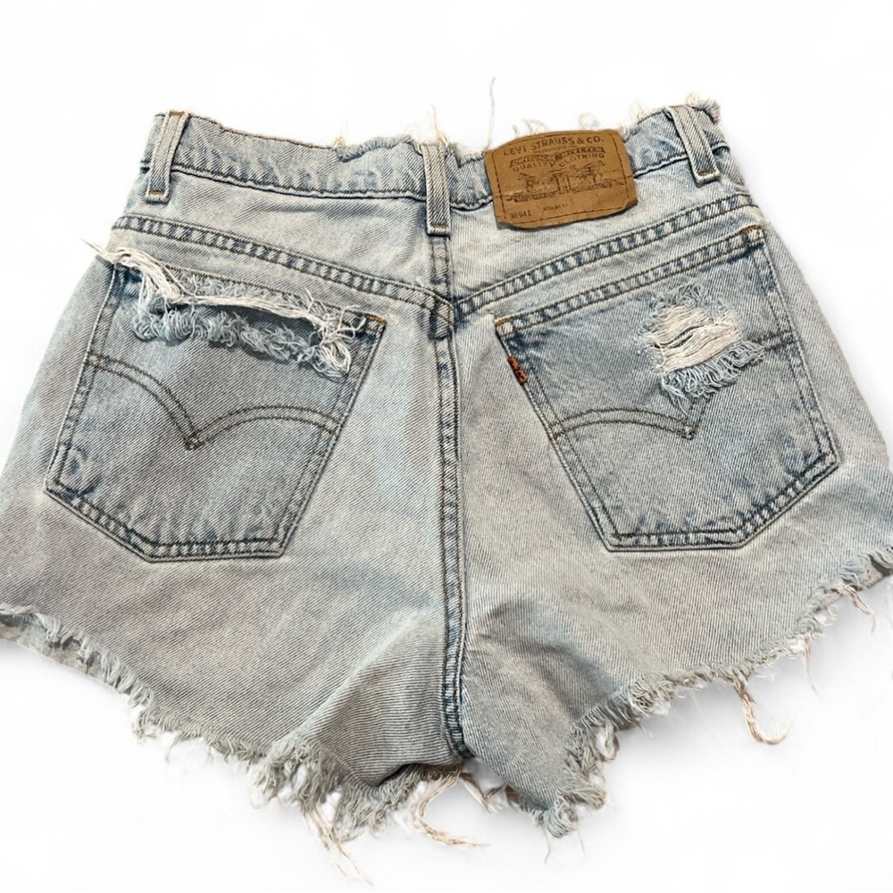 Levi's Light Blue Distressed Denim Cutoff Shorts